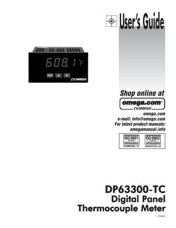 DP63000A-I, DP63000B-I Manual - Omega Engineering