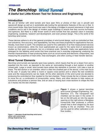 The Benchtop Wind Tunnel - Omega Engineering