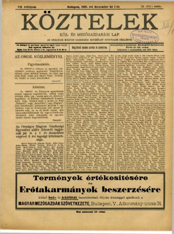 96. - OrszÃ¡gos MezÅgazdasÃ¡gi KÃ¶nyvtÃ¡r