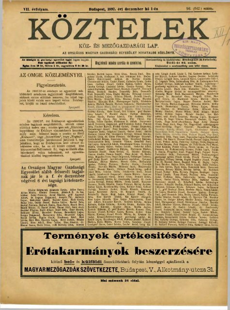 96. - OrszÃ¡gos MezÅgazdasÃ¡gi KÃ¶nyvtÃ¡r
