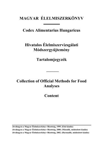 Collection of Official Methods