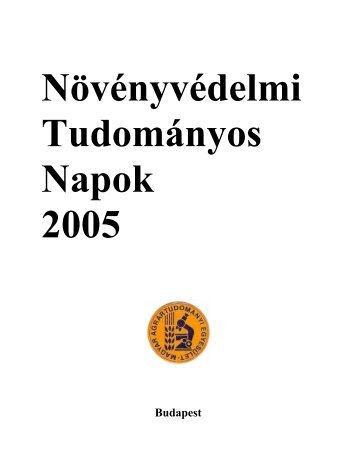 NÃ¶vÃ©nyvÃ©delmi MezÅgazdasÃ¡gi TudomÃ¡nyos Napok - OrszÃ¡gos ...