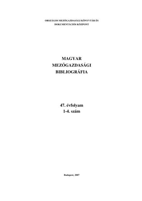 1-4 - OrszÃ¡gos MezÅgazdasÃ¡gi KÃ¶nyvtÃ¡r