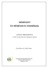 MÃ©hÃ©szet Ã©s mÃ©hÃ©szeti termÃ©kek - OrszÃ¡gos MezÅgazdasÃ¡gi ...