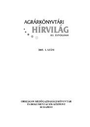 2005/1 - OrszÃ¡gos MezÅgazdasÃ¡gi KÃ¶nyvtÃ¡r