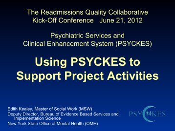 Using PSYCKES to Support Project Activities - New York State Office ...