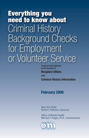 Criminal History Background Check - New York State Office of ...