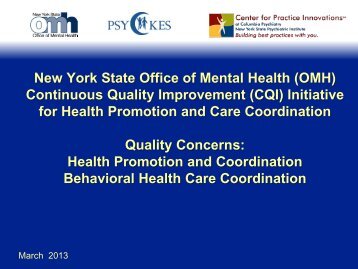 Quality Concerns Slides - Office of Mental Health - New York State