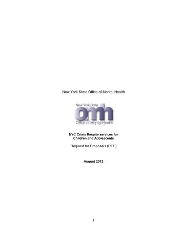 New York State Office of Mental Health Request for Proposals (RFP)