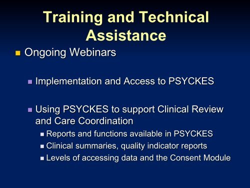 PSYCKES Access and Implementation Slides - Office of Mental Health