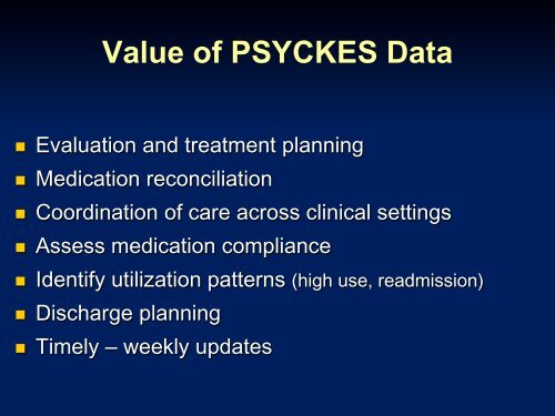 PSYCKES Access and Implementation Slides - Office of Mental Health