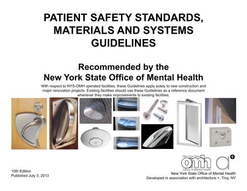 patient safety standards, materials and systems guidelines