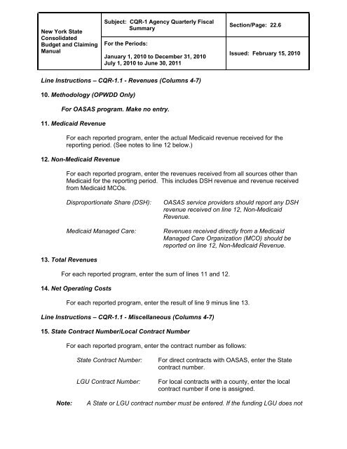 Included in CFR Manual Only - New York State Office of Mental Health