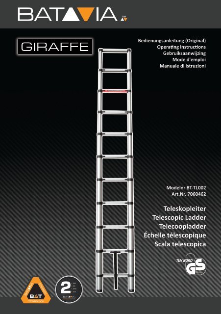 Manual GIRAFFE 3.21m Telescopic Ladder