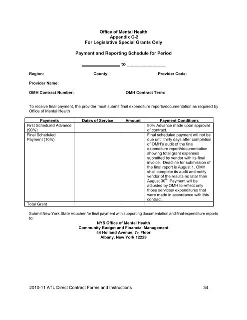 Direct Contract Forms and Instructions - New York State Office of ...