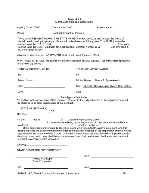 Direct Contract Forms and Instructions - New York State Office of ...