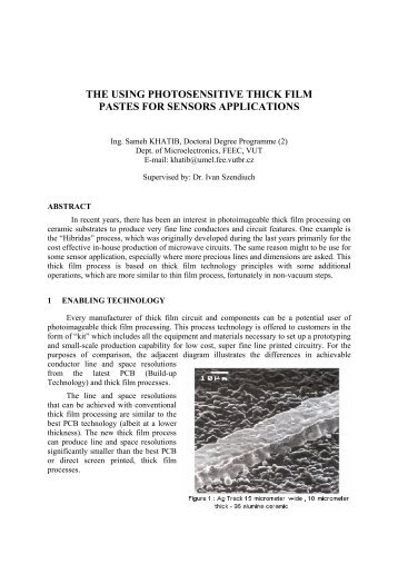 THE USING PHOTOSENSITIVE THICK FILM PASTES FOR SENSORS