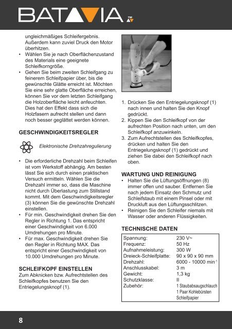 Manual Rotosander - Delta Sander with turnable Sanding Head