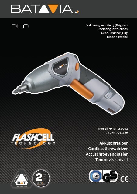 Manual Duo Flash-Cell - 4,6V Screwdriver