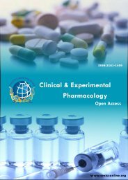 Clinical and Experimental Pharmacology - OMICS Group