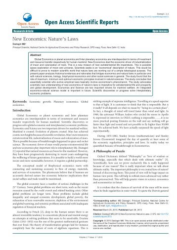 New Economics: Nature's Laws - OMICS Group