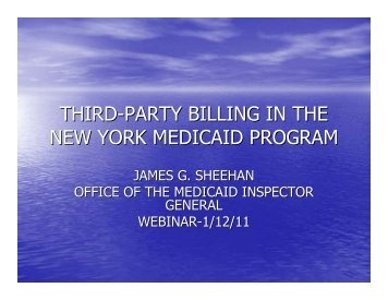 THIRD-PARTY BILLING IN THE NEW YORK MEDICAID PROGRAM