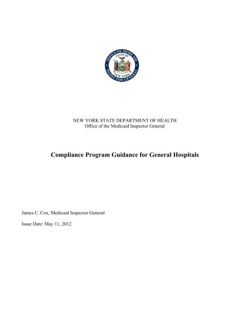 Compliance Program Guidance for General Hospitals
