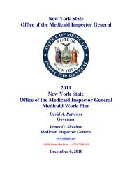 2011 - 2012 Work Plan - New York State Office of the Medicaid ...