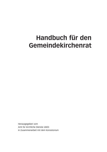 Handbuch für den Gemeindekirchenrat
