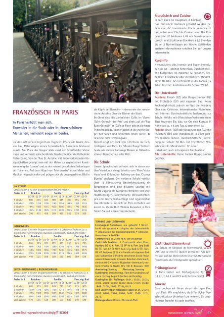 LISA! Sprachreisen Online Katalog 2014