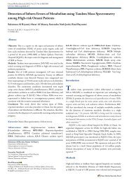 Detection of Inborn Errors of Metabolism using Tandem Mass ... - OMJ