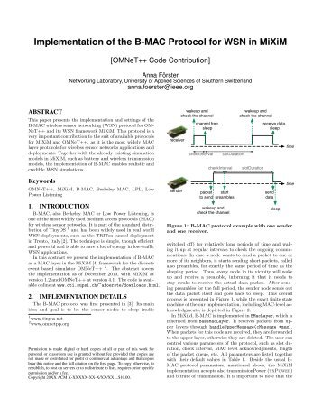 Implementation of the B-MAC Protocol for WSN in MiXiM