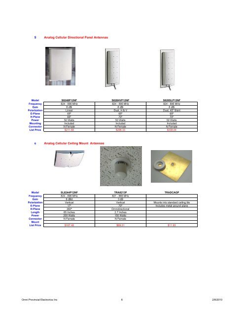 cellular antenna selection guide - Omni Provincial Electronics (Alta ...