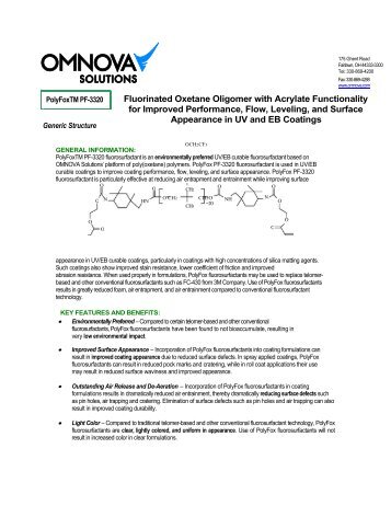 Acrylates for UV/EB Applications - Omnova