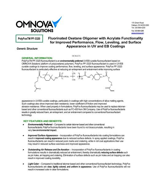 Omnova Color Chart Pdf Acrylates for UV/EB Applications - Omnova