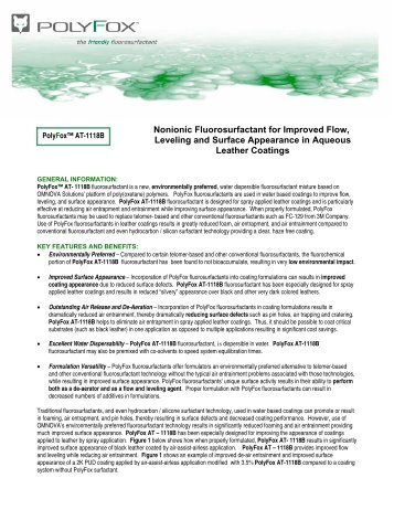 Nonionic Fluorosurfactant for Improved Flow, Leveling ... - Omnova