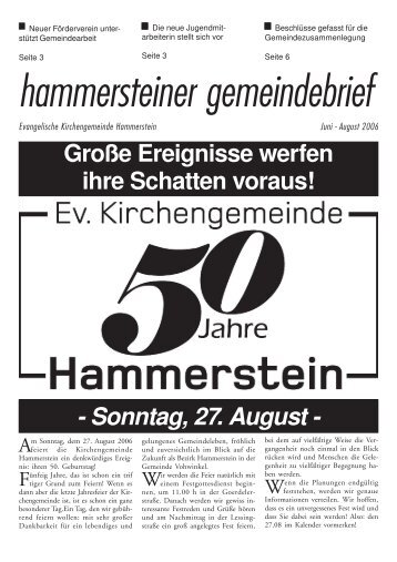 August 2006 - Evangelische Kirchengemeinde Vohwinkel