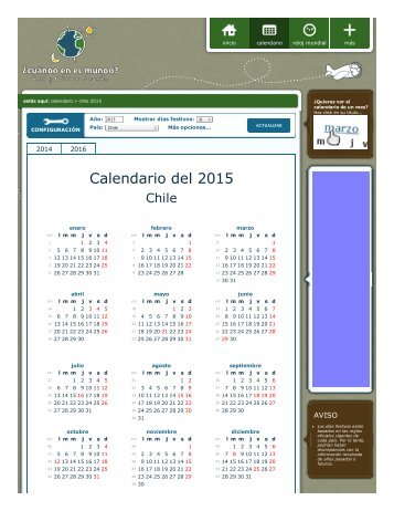 Calendario del 2015