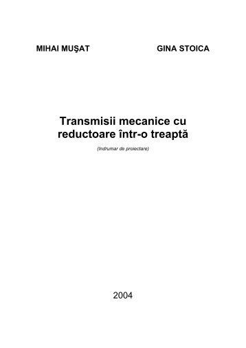 Transmisii mecanice cu reductoare Ã®ntr-o treaptÄ