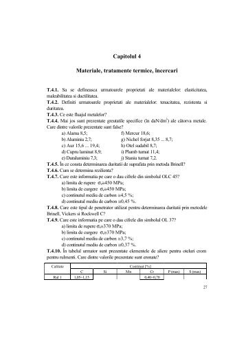 Capitolul 4 Materiale, tratamente termice, Ã®ncercari