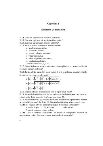 Capitolul 2 Elemente de mecanica