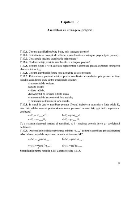 Capitolul 17 Asamblari cu strÃ¢ngere proprie