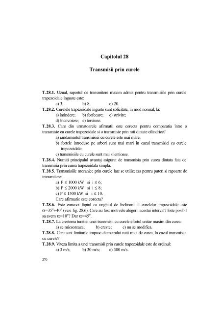 Capitolul 28 Transmisii prin curele