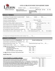 Annual Branch Inspection Report Form - Ontario Command