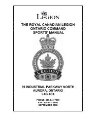the royal canadian legion ontario command sports' manual 89 ...