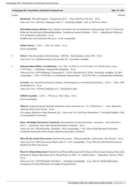 Bibliografie Heft 2013 Nr. 19 - Österreichische Nationalbibliothek