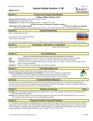 Sodium Sulfate Solution, 0.1M