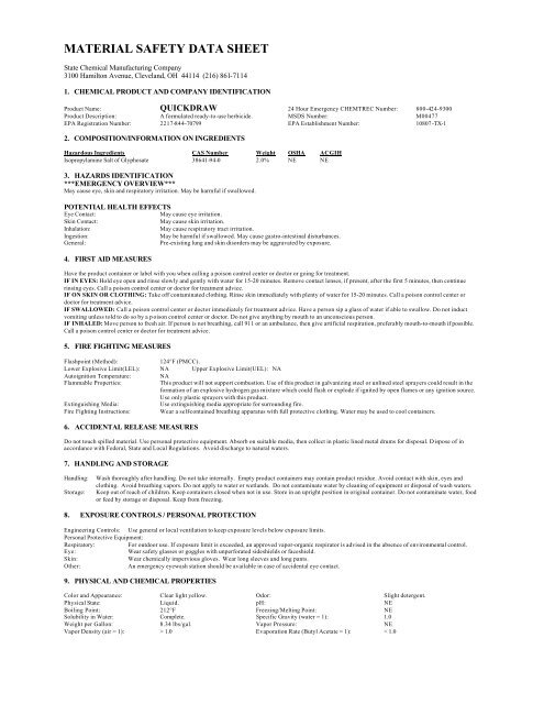 MATERIAL SAFETY DATA SHEET