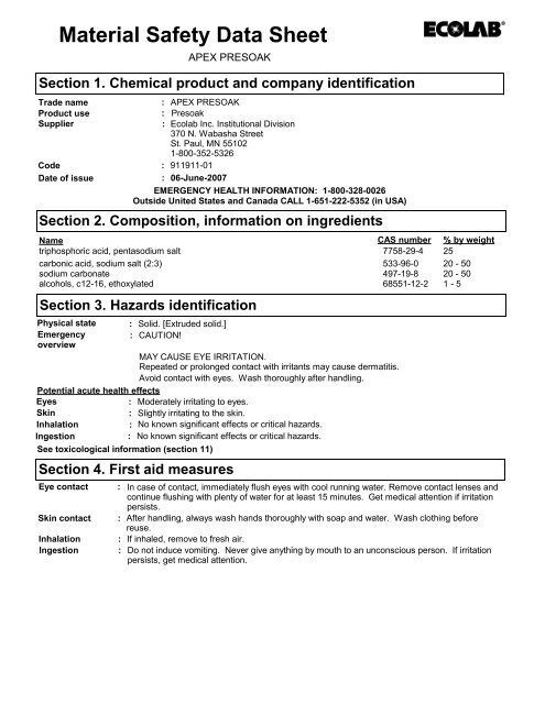 Ecolab Mikroklene Sds