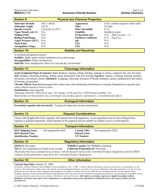 Aluminum Chloride Solution